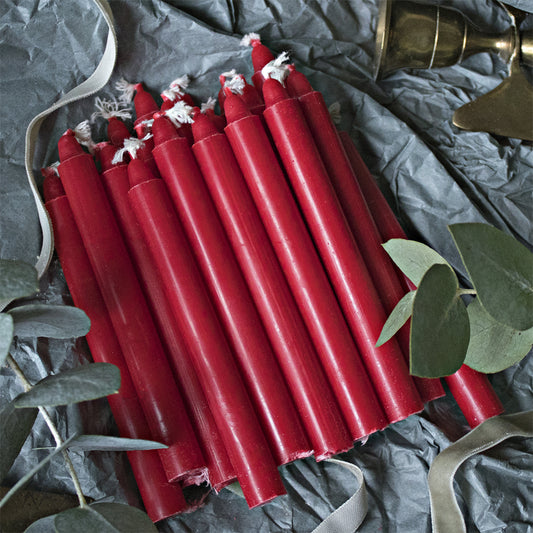 Weihnachtsbaumkerzen 20 Stück I Rot I Ø 12 x H 110 mm
