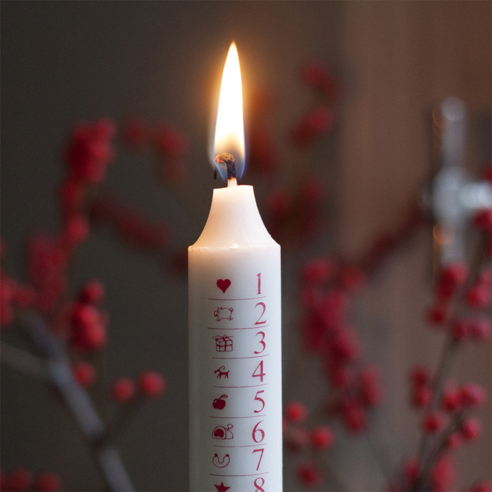Kalenderljus Kron – Skandinavische Adventskerze aus 100 % Stearin