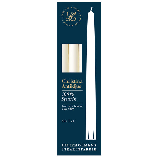 Christina Antikljus 4er-Pack Crème I Ø 22 x H255 mm – 100 % Stearin