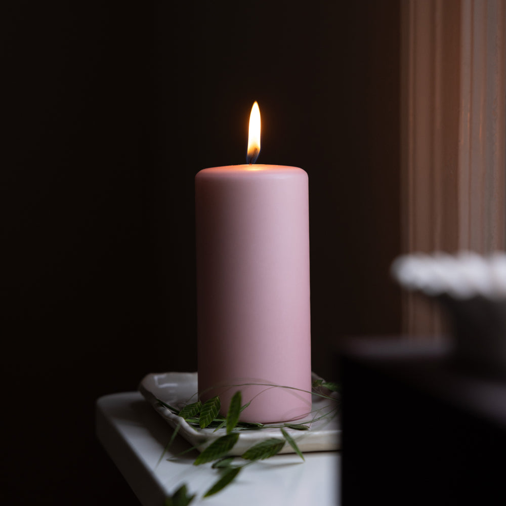 Blockkerze Rosé Ø 68 x H150 mm – 100 % Stearin