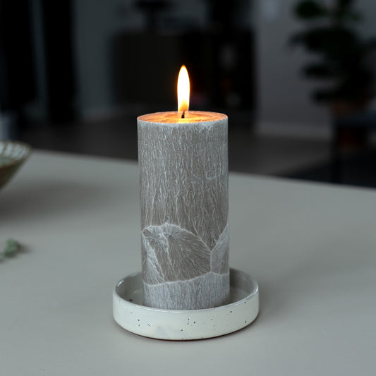Shea-Blockljus Nougat I Ø 67 x H150 mm – nachhaltige Eleganz
