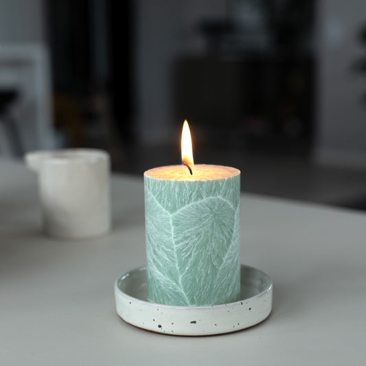 Shea-Blockljus Schilf I Ø 67 x H100 mm – nachhaltige Eleganz