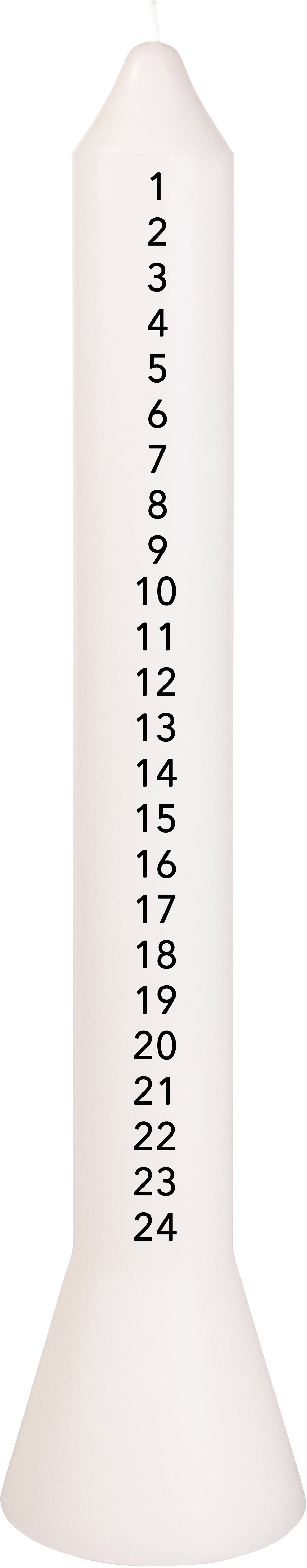 Adventskalenderkerze Anna I Weiß I Selbstlöschend I Ø 39 x H 360 mm