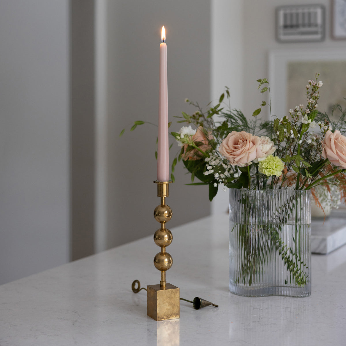 Prismaljus 4er-Pack Rosé I Achteckiges Design I Ø 21 x H 280 mm