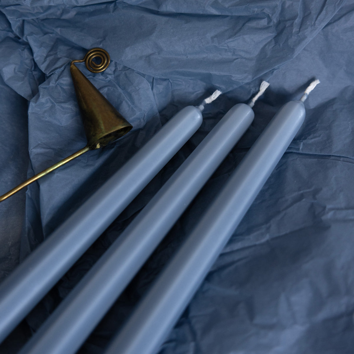 Prismaljus 4er-Pack Taubenblau I Achteckiges Design I Ø 21 x H 280 mm