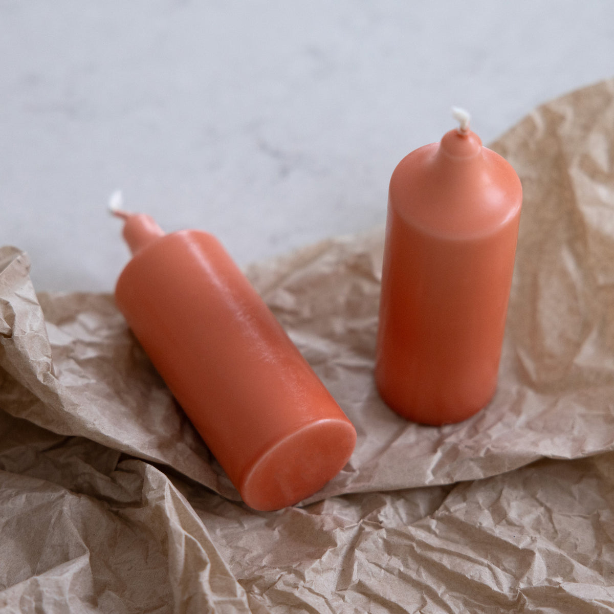 Kupéljus 4er-Pack Apricot | Teelichtformat Ø 38 mm x H 110 mm