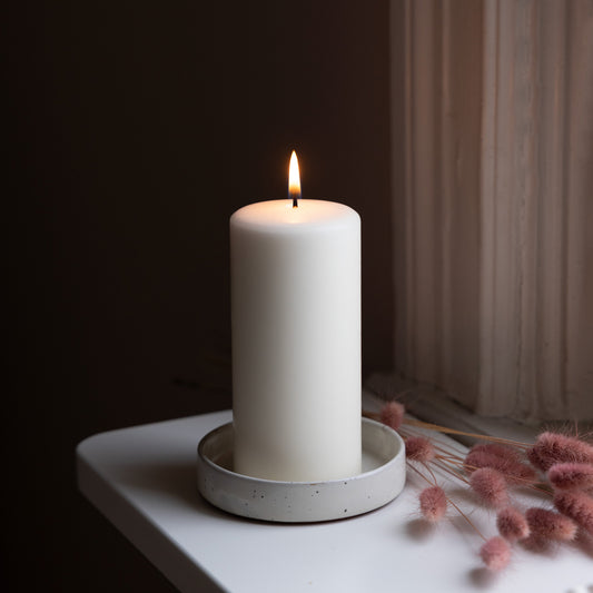 Blockkerze Crème Ø 58x130 mm - 100% Stearin