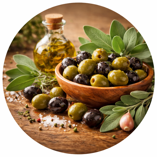 4 Duft-Stumpenkerzen Olive Sage | 110 x 58 mm