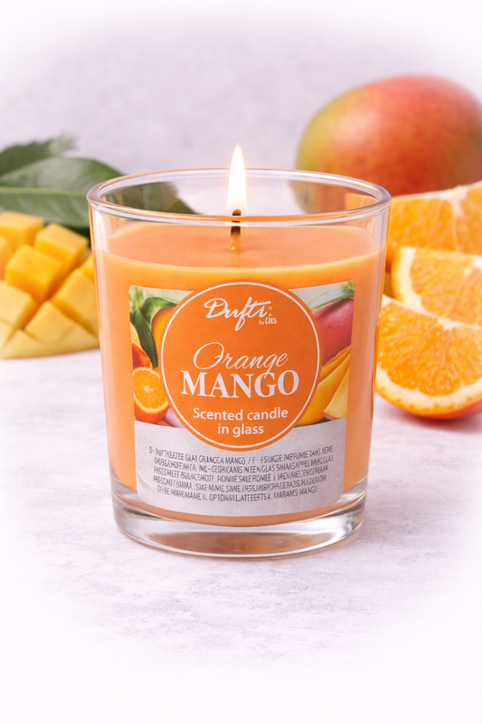 4 Duftkerzen im Glas Orange Mango | 86 x 70 mm