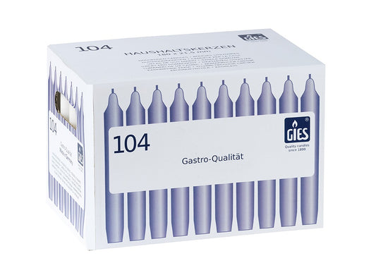 Haushaltskerzen Weiß – 104er Karton | Ø 21,5 x H 180 mm