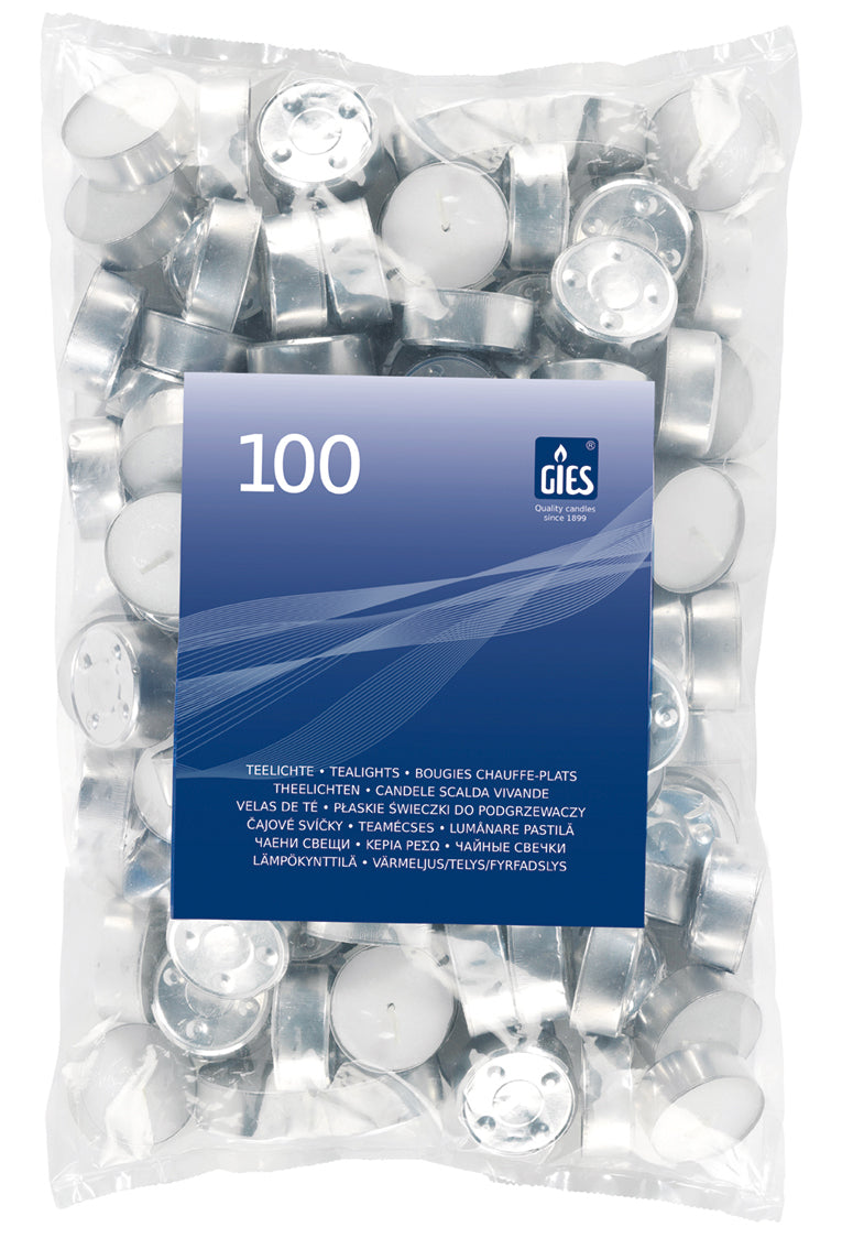 Gies Premium-Lichte Weiß – 40er Beutel | Ø 38 mm | 6 Stunden Brenndauer