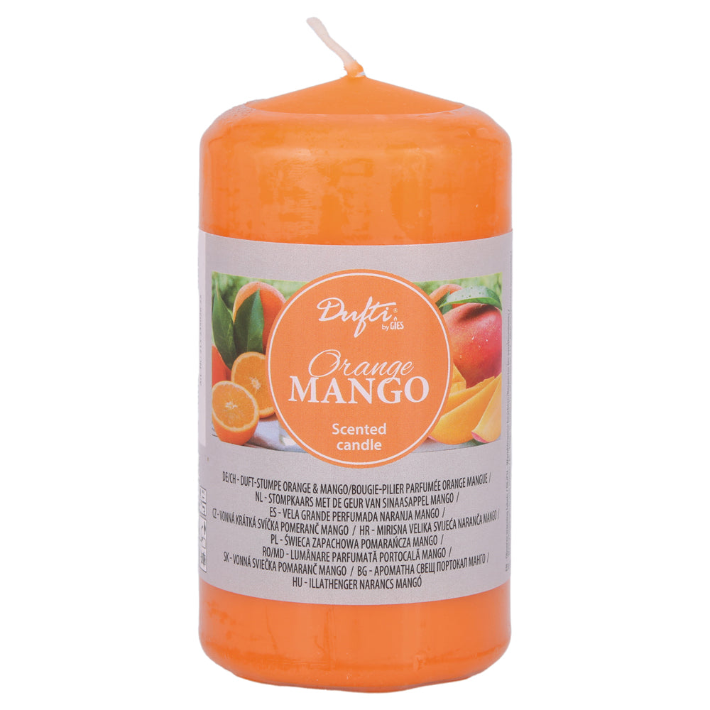 4 Duft-Stumpenkerzen Orange Mango | 110 x 58 mm