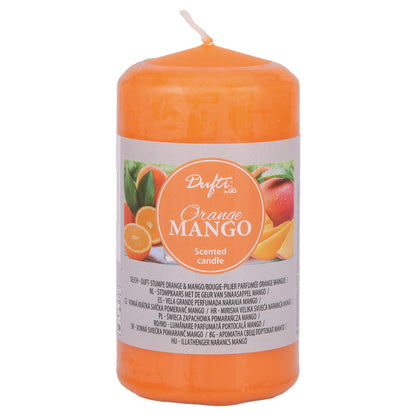 4 Duft-Stumpenkerzen Orange Mango | 110 x 58 mm