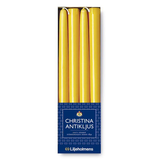Christina Antikljus 8er-Pack Gelb I Ø 22 x H 255 mm – 100 % Stearin