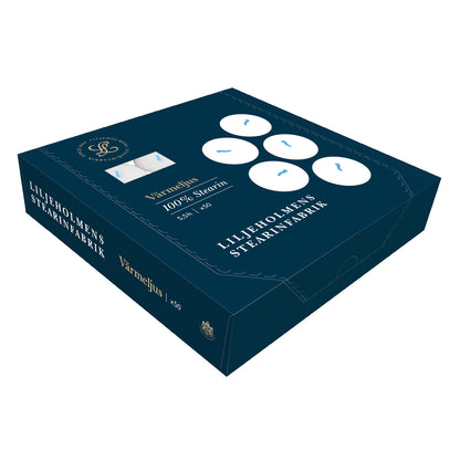 Klassische Teelichte 50er-Pack I Weiß - 100% Stearin I 5,5 Stunden