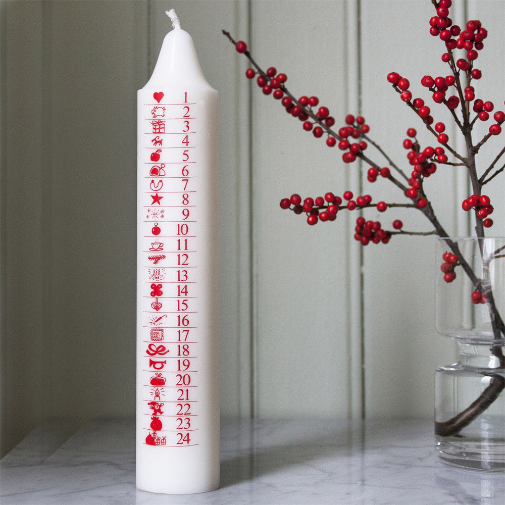 Adventskalenderljus Maxi - Adventskerze aus 100 % Stearin