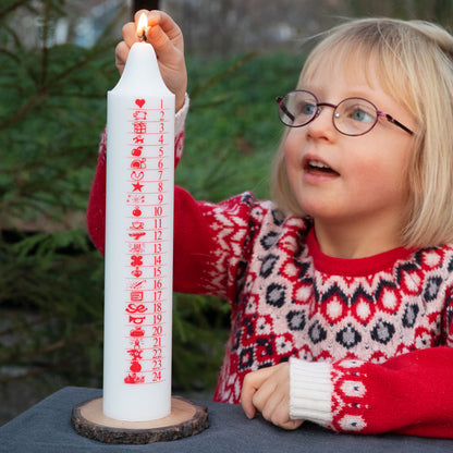 Adventskalenderljus Maxi - Adventskerze aus 100 % Stearin