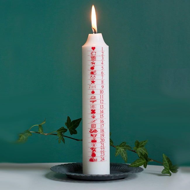Adventskalenderljus Maxi - Adventskerze aus 100 % Stearin