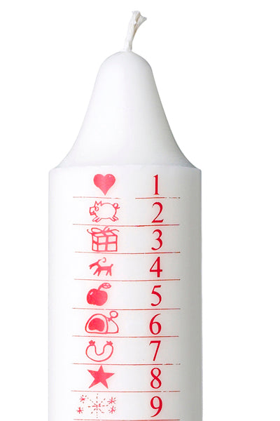 Adventskalenderljus Maxi - Adventskerze aus 100 % Stearin