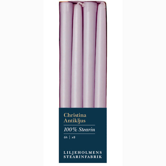 Christina Antikljus 8er-Pack Malve I Ø 22 x H 255 mm – 100  % Stearin
