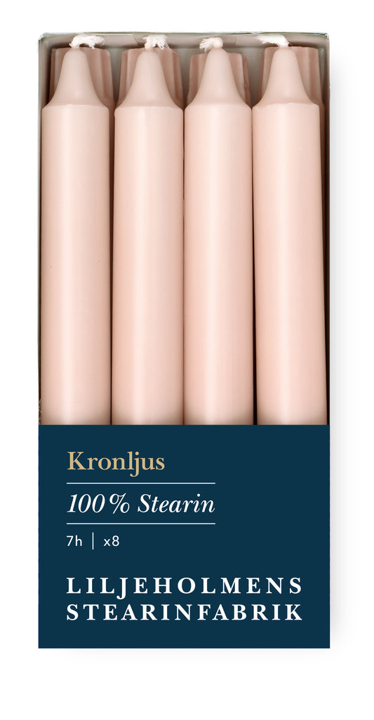 Kronljus Stabkerze 8er-Pack Rosé I Ø 23 x H 200 mm – 100 % Stearin