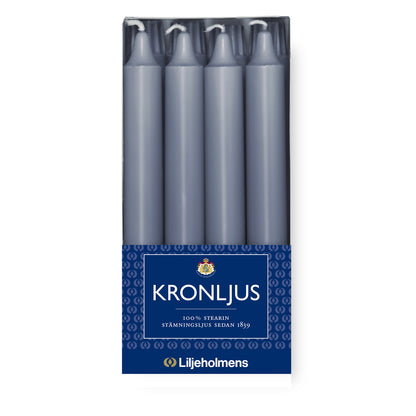 Kronljus Stabkerze 8er-Pack Taubenblau I Ø 23 x H200 mm – 100 % Stearin