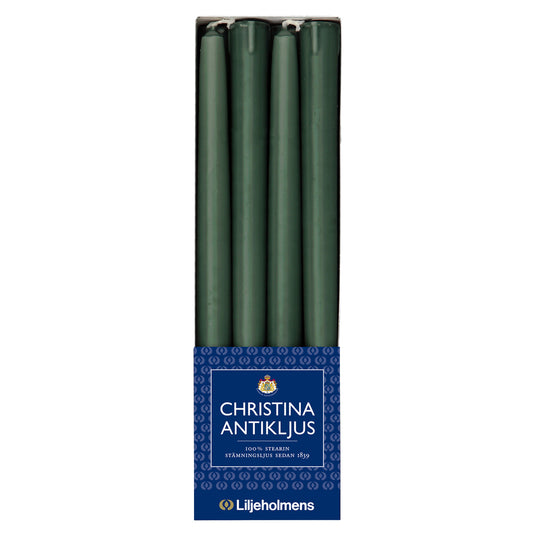 Christina Antikljus 8er-Pack Tannengrün I Ø 22 x H 255 mm – 100 % Stearin