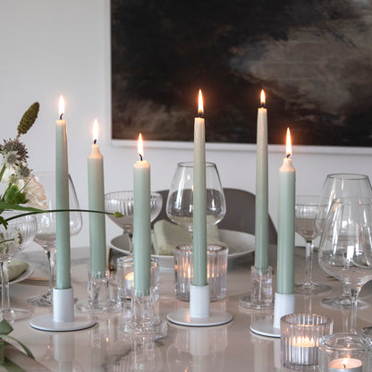 Kronljus Stabkerze 8er-Pack Salbei I Ø 23 x H200 mm – 100 % Stearin