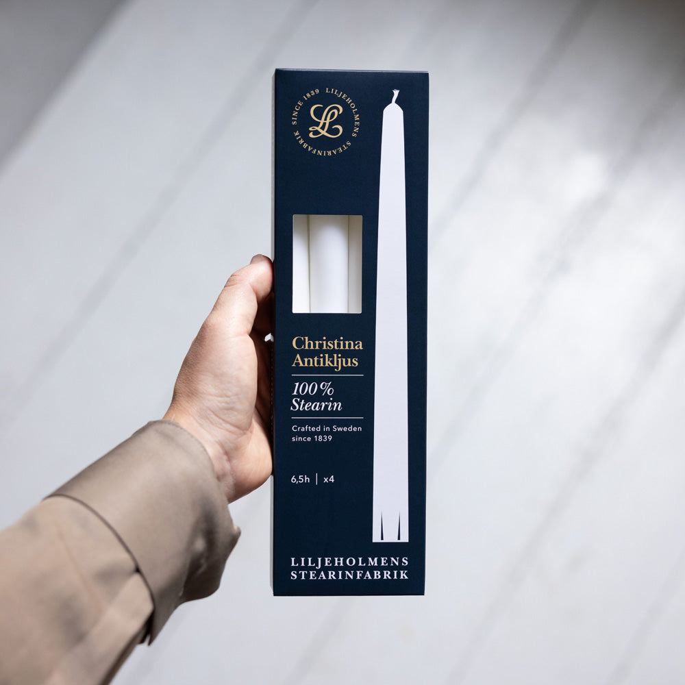 Christina Antikljus 4er-Pack Weiß I Ø 22 x H 255 mm – 100 % Stearin