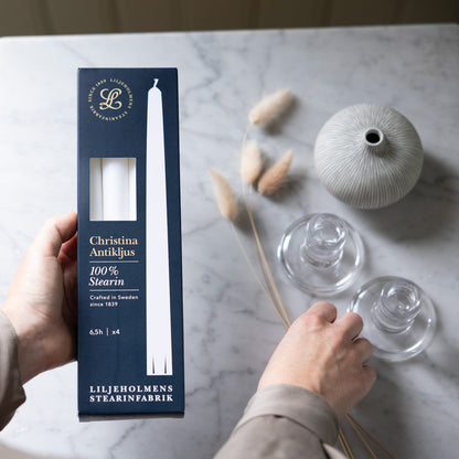Christina Antikljus 4er-Pack Weiß I Ø 22 x H 255 mm – 100 % Stearin