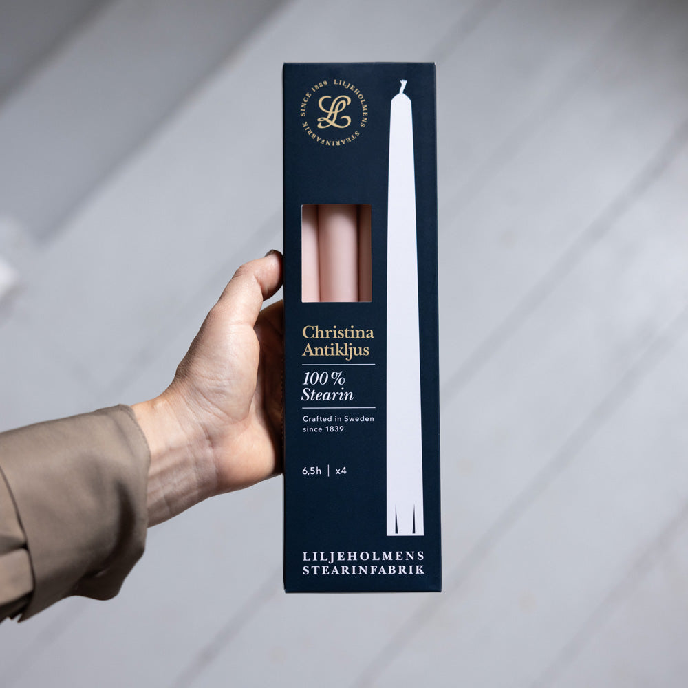 Christina Antikljus 4er-Pack Rosé I Ø 22 x H 255 mm – 100 % Stearin