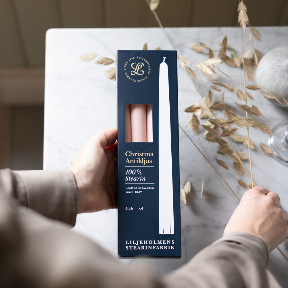 Christina Antikljus 4er-Pack Rosé I Ø 22 x H 255 mm – 100 % Stearin