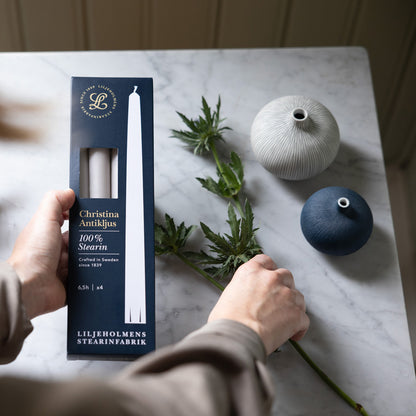 Christina Antikljus 4er-Pack Nebelgrau I Ø 22 x H 255 mm – 100 % Stearin