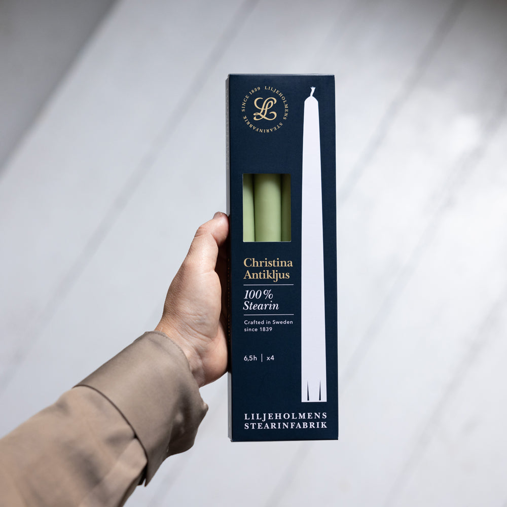 Christina Antikljus 4er-Pack Pistazie I Ø 22 x H 255 mm – 100 % Stearin
