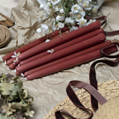 Christina Antikljus 4er-Pack Terracotta I Ø 22 x H 255 mm – 100 % Stearin