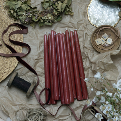 Christina Antikljus 4er-Pack Terracotta I Ø 22 x H 255 mm – 100 % Stearin
