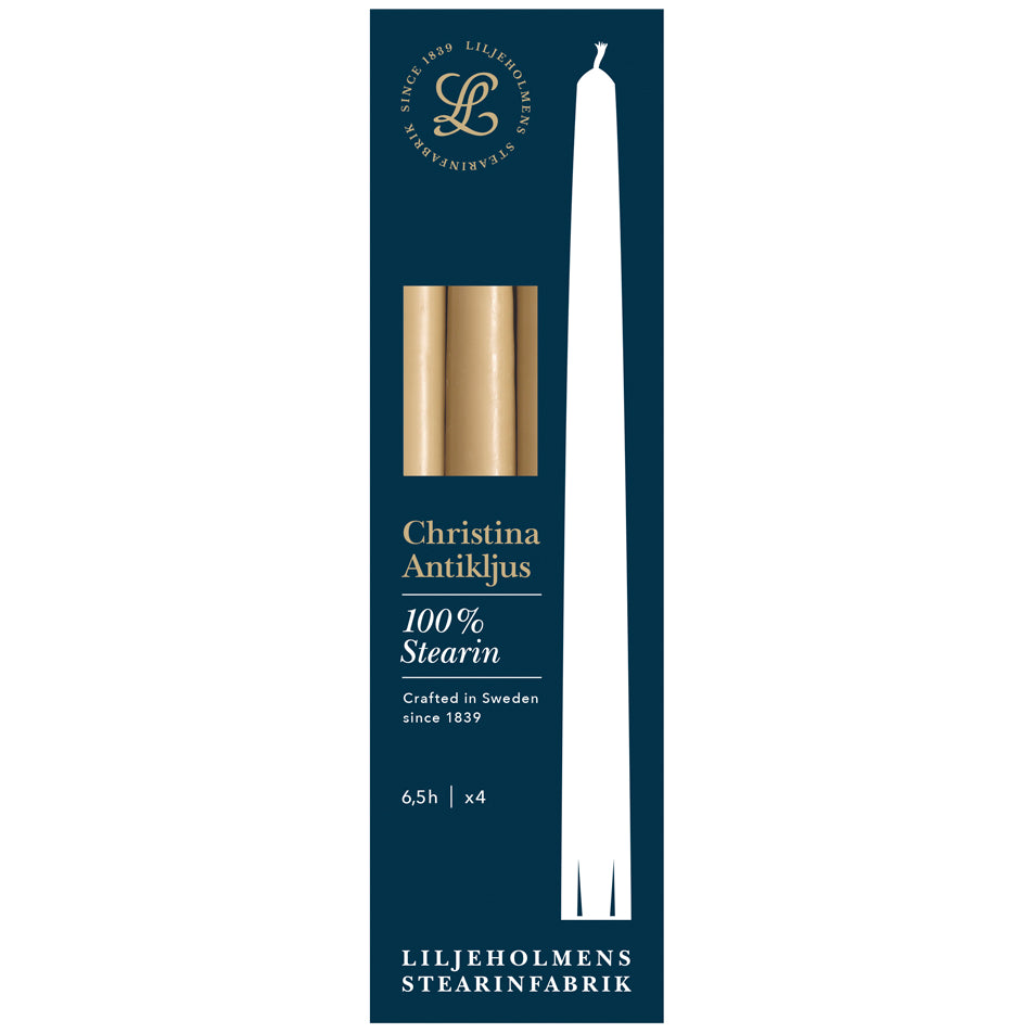 Christina Antikljus 4er-Pack Honig I Ø 22 x H 255 mm – 100 % Stearin