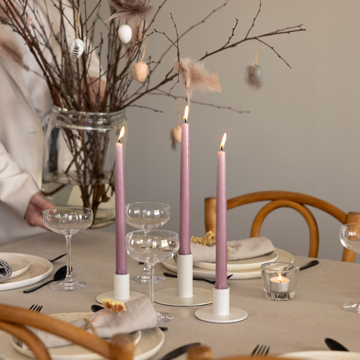 Christina Antikljus 4er-Pack Malve I Ø 22 x H255 mm – 100 % Stearin