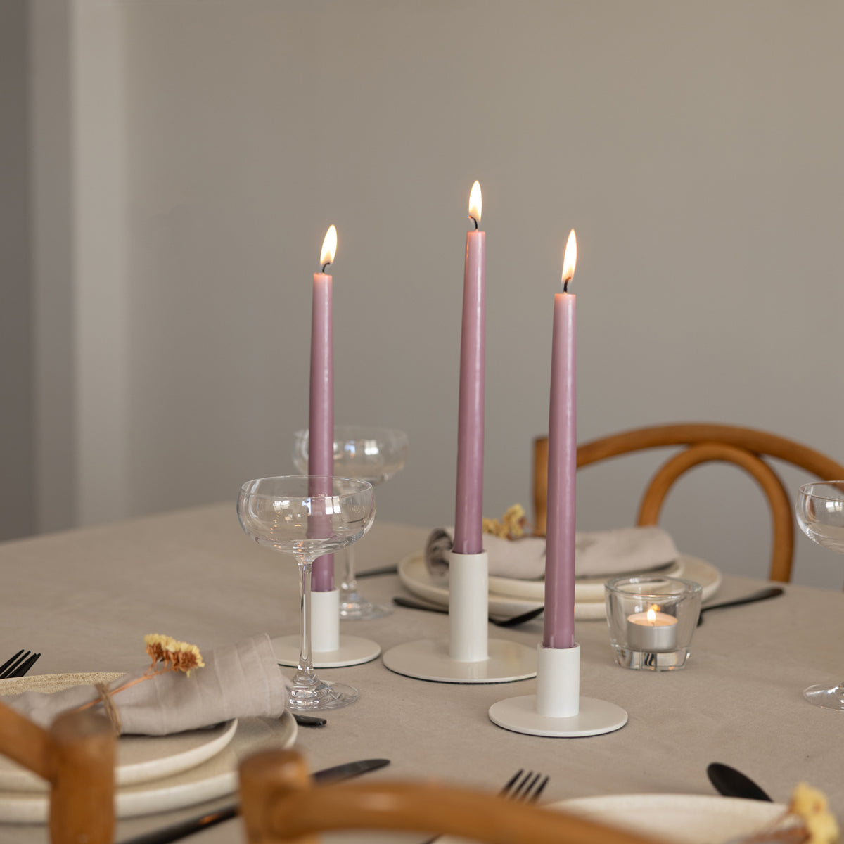 Christina Antikljus 4er-Pack Malve I Ø 22 x H255 mm – 100 % Stearin