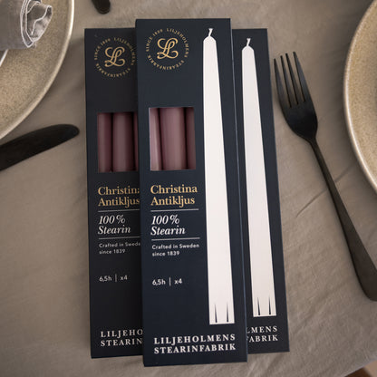 Christina Antikljus 4er-Pack Malve I Ø 22 x H255 mm – 100 % Stearin