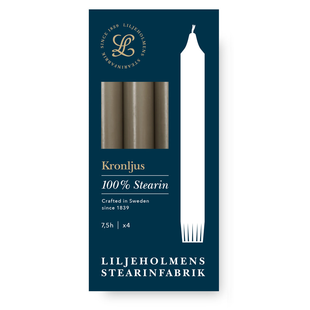 Kronljus Stabkerzen Nougat – 4er Pack I Ø 23 x H 200 mm – 100 % Stearin