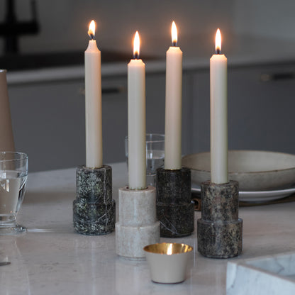 Kronljus Stabkerzen Nebelgrau – 4er Pack I Ø 23 x H 200 mm – 100 % Stearin