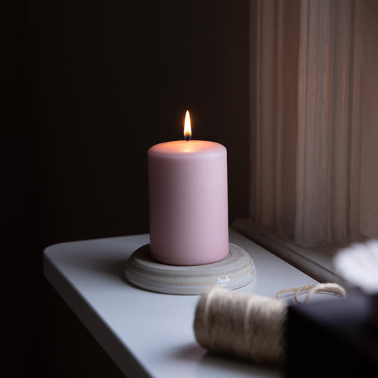 Blockkerze Rosé Ø 68 x H100 mm – 100 % Stearin