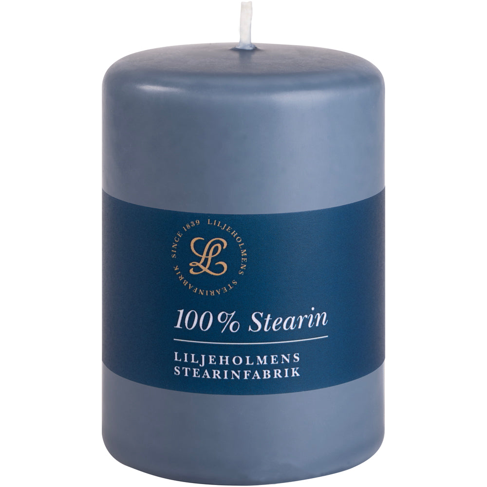 Blockkerze Taubenblau Ø 68 x H100 mm – 100 % Stearin