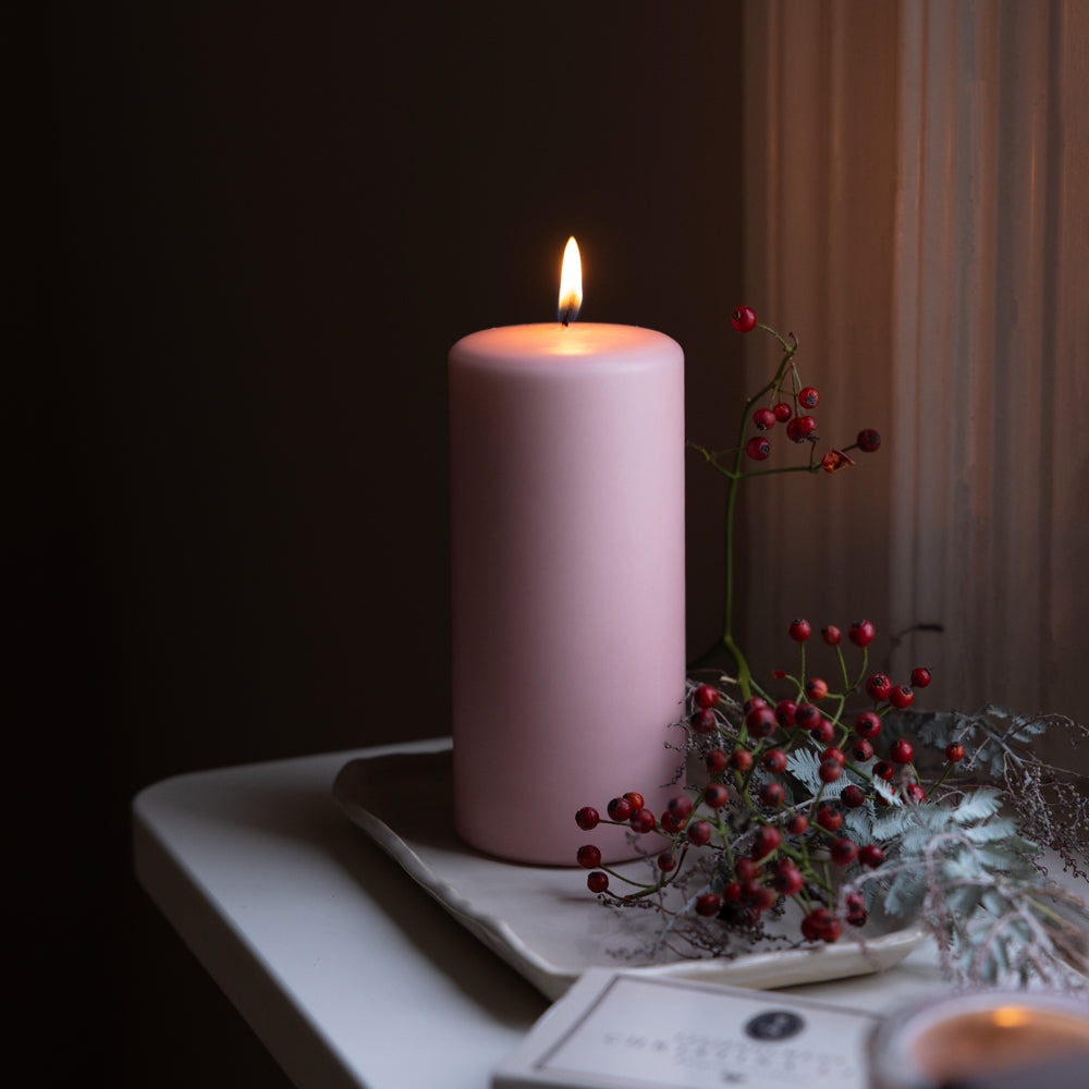 Blockkerze Rosé Ø 68 x H150 mm – 100 % Stearin