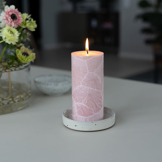 Shea-Blockljus Hellrosa I Ø 67 x H150 mm – nachhaltige Eleganz