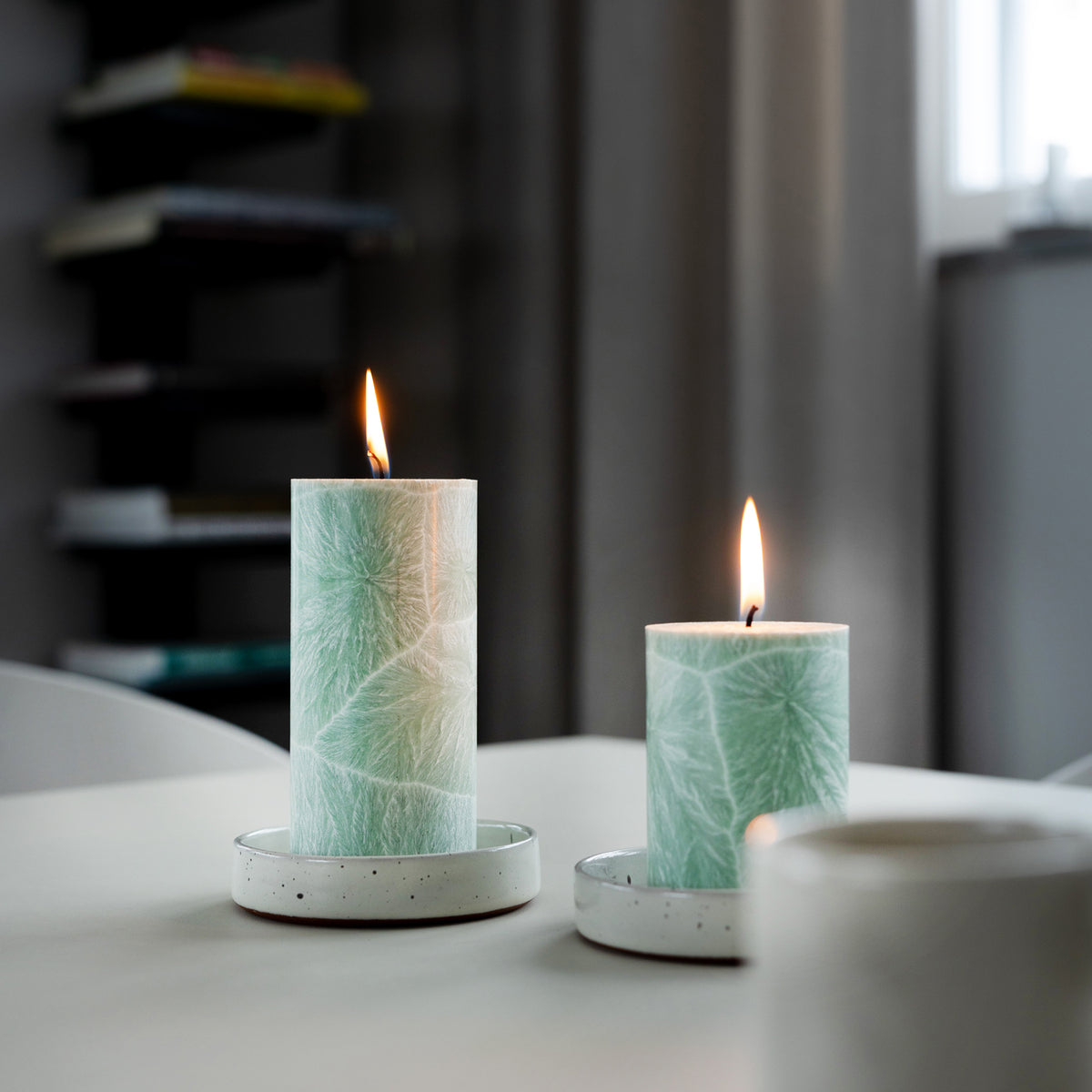 Shea-Blockljus Schilf I Ø 67 x H100 mm – nachhaltige Eleganz