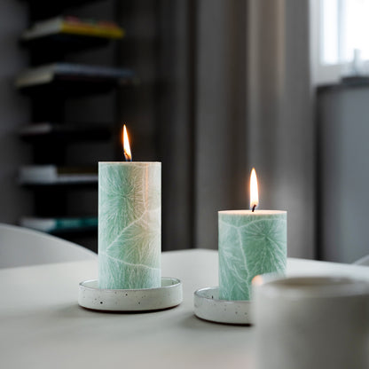 Shea-Blockljus Schilf I Ø 67 x H100 mm – nachhaltige Eleganz