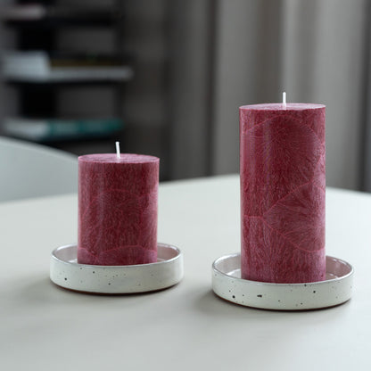 Shea-Blockljus Rot I Ø 67 x H100 mm – nachhaltige Eleganz