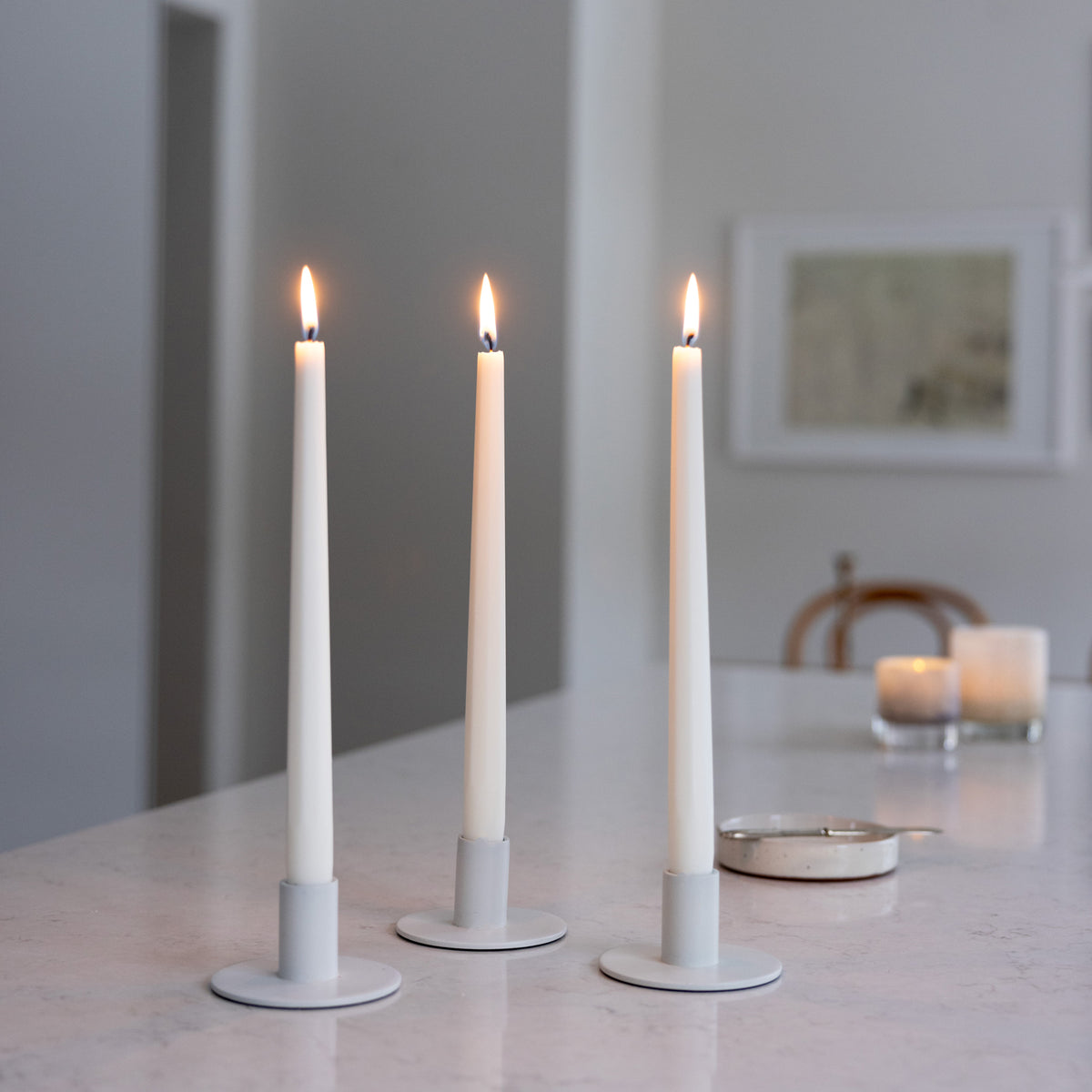 Prismaljus 4er-Pack Weiß I Achteckiges Design  I Ø 21 x H 280 mm